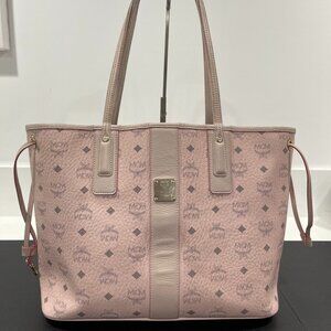 MCM Visetos Medium Liz Reversible Shopper Tote Powder Pink (JB1336)